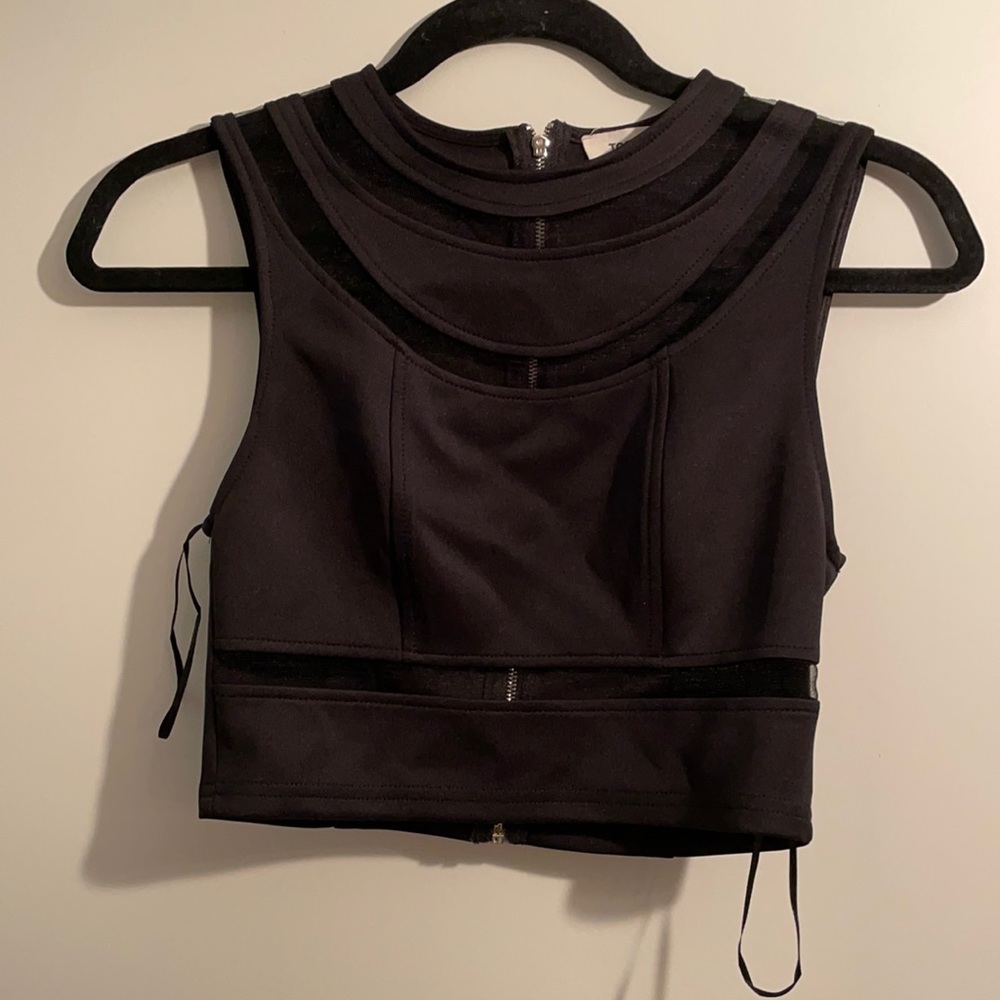Small black & mesh crop top